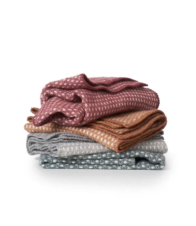 Wiegdeken eco wol Knut 90x65cm rood-bruin