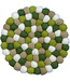 BeYoona Felt round coaster - green - beige - white - D 20 cm