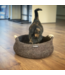 Vilten kattenmand / lectuurmand rond - bruin  D40xH15cm