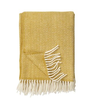 Klippan Plaid eco wool Chevron yellow