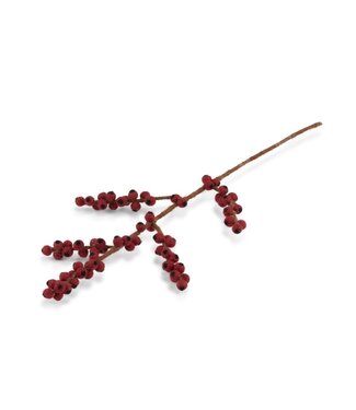 SjaalmetVerhaal Felt branch - red berries - length 50 cm