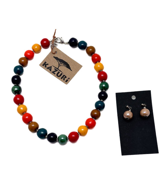 Kazuri ketting keramiek - TingTing  multicolour