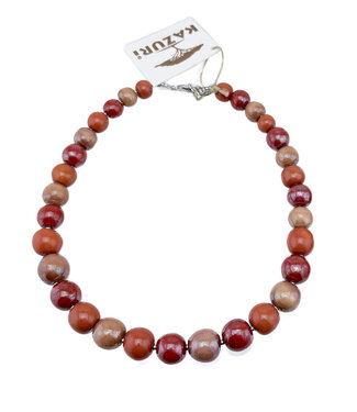 Kazuri Kazuri ceramic necklace- Balloons brown