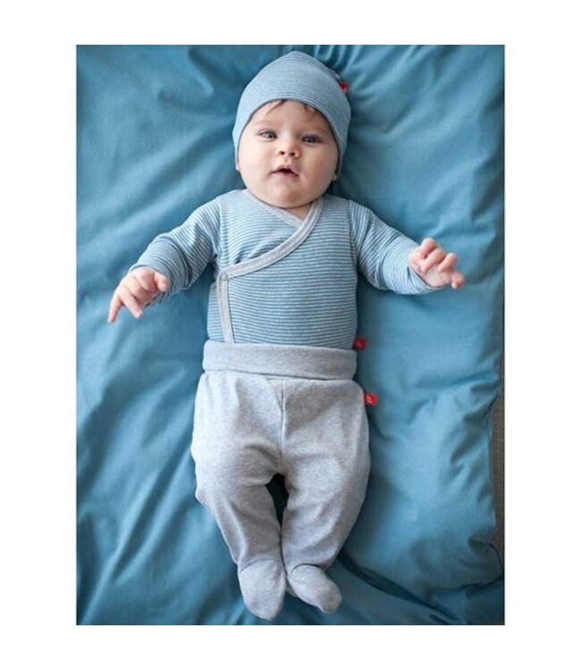 Baby pants with feet pink organic cotton - 56 -62