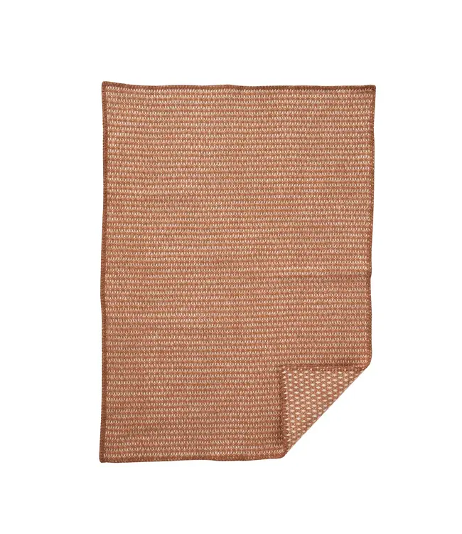 Wiegdeken eco wol Knut 90x65cm rood-bruin
