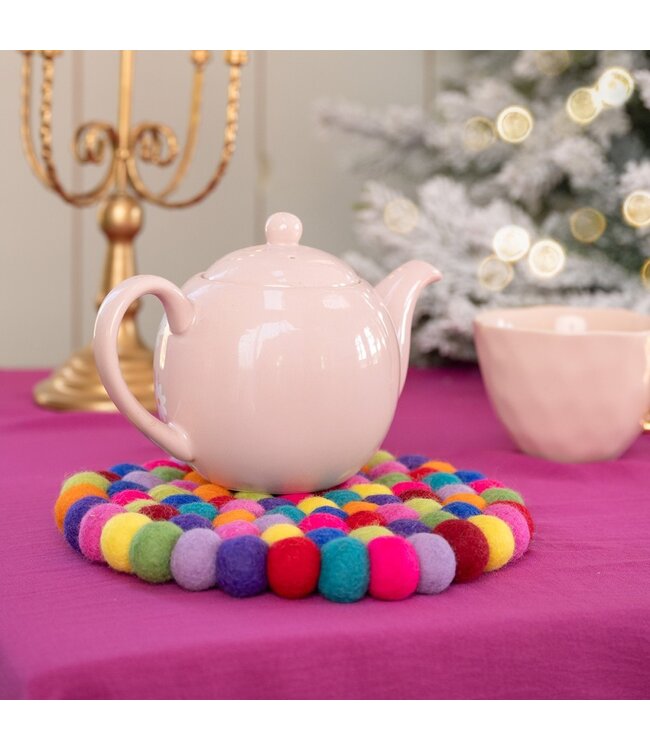 Felt coaster multicolour- round 20 cm