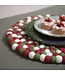 Felt round coaster/ cushion Holly Berry - round  D40 cm