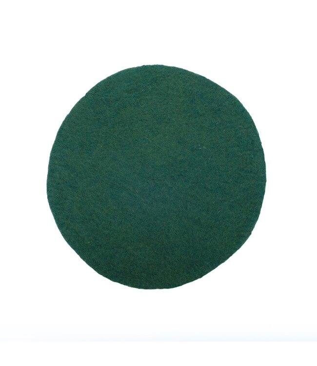 Felt coaster D 40 cm - Holly Berry green