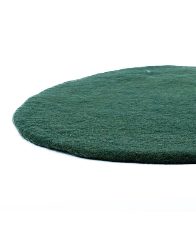 Felt coaster D 40 cm - Holly Berry green