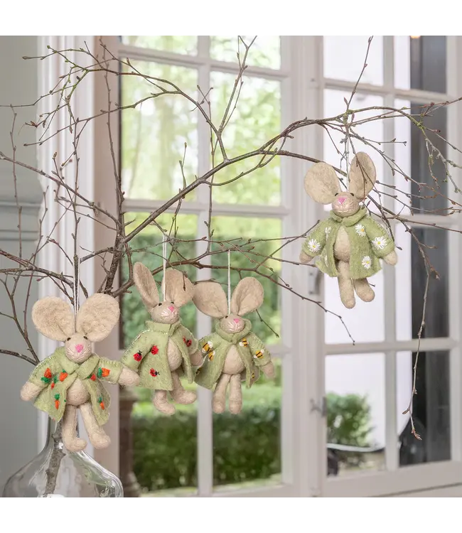Felt hanger Easter Funny bunnies- assorti
