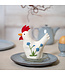 Set of 6 felt egg warmers - 12x14cm - Rooster with wildflower
