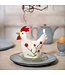 Set of 6 felt egg warmers - 12x14cm - Rooster with wildflower