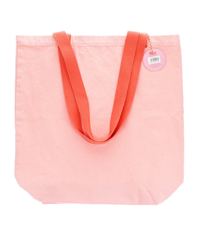 Schoudertas - shopper roze katoen  - L44 x B14 x H45 cm