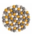 BeYoona Felt round coaster -grey - musterd yellow - white - D 20 cm