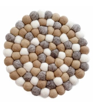 BeYoona Onderzetter vilt rond New Neutralz - grijs-beige-wit D20 cm