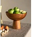Houten fruitschaal bol hoogte 20x d 25 cm