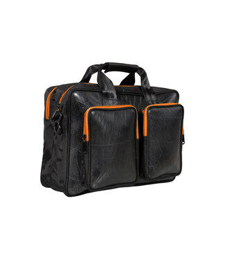 Ecowings Laptoptas rubber zwart H32xB42xD15 cm met oranje ritsen