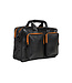 Laptoptas rubber zwart H32xB42xD15 cm met oranje ritsen