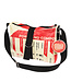 Handbag recycled cementbag red - beige 32x24x7cm