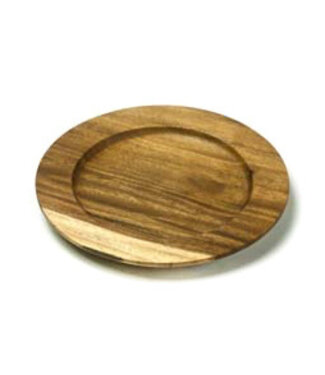 Kinta Wooden plate wide border diameter 33 cm