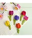 Felt tulip - broche - 9 cm - multicolour assorti