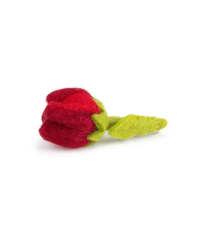 Felt tulip - broche - 9 cm - multicolour assorti