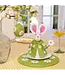 Felt decoration - egg warmer - 14x20cm - Bunny with flower coat with daisies