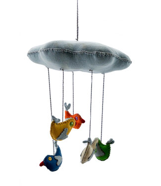 Fair Forward Mobile stoffen wolkje met vogels