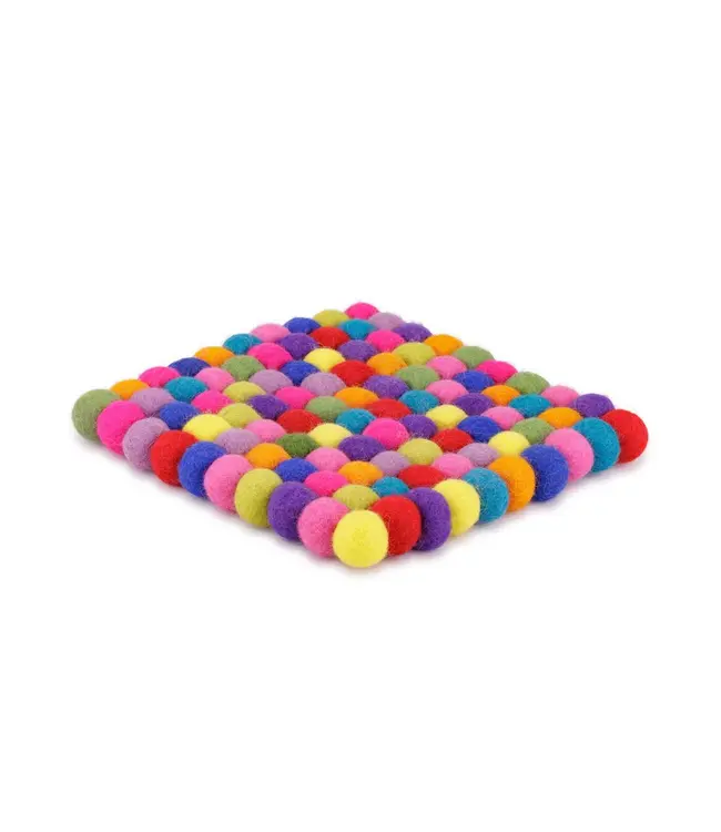 Felt coaster squared multicolour 20x20 cm - bright