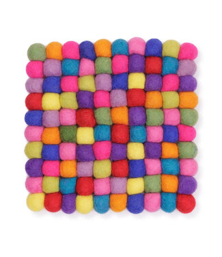 SjaalmetVerhaal Felt coaster squared multicolour 20x20 cm - bright