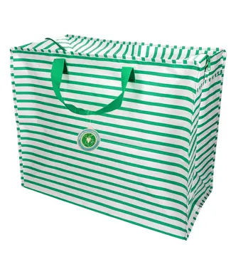Rex London Big storage bag recycled plastic Green white stripes 55cm