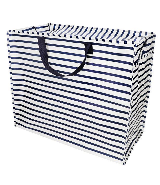 Big storage bag recycled plastic - Nautical stripes 55cm