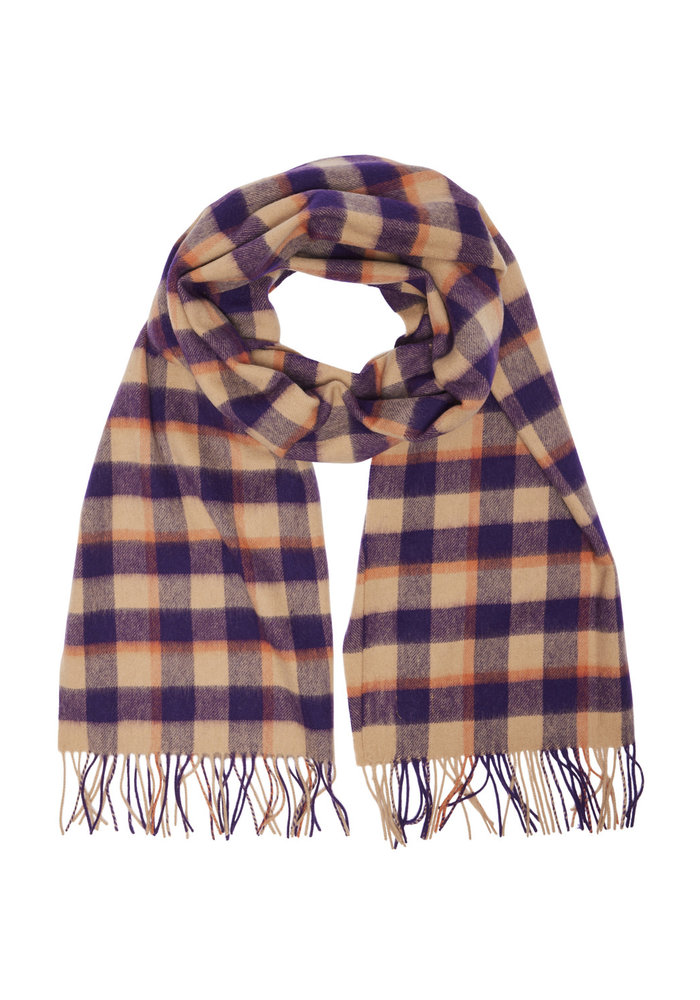 Time Wool Check Scarf