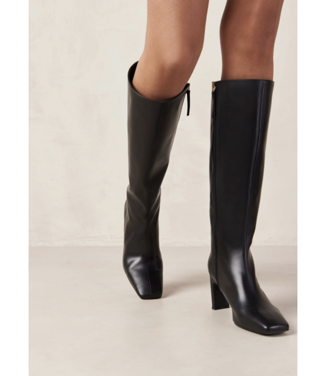Isobel Black Leather Boots