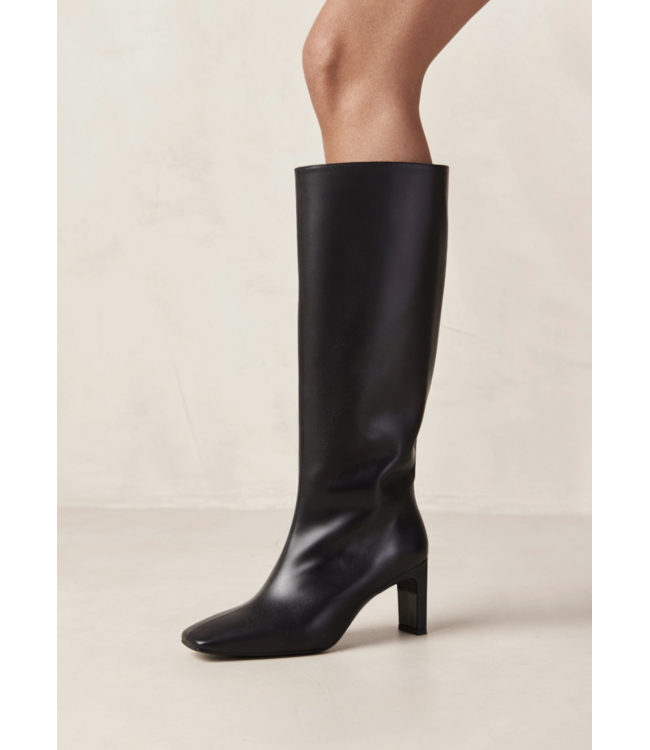 Isobel Black Leather Boots
