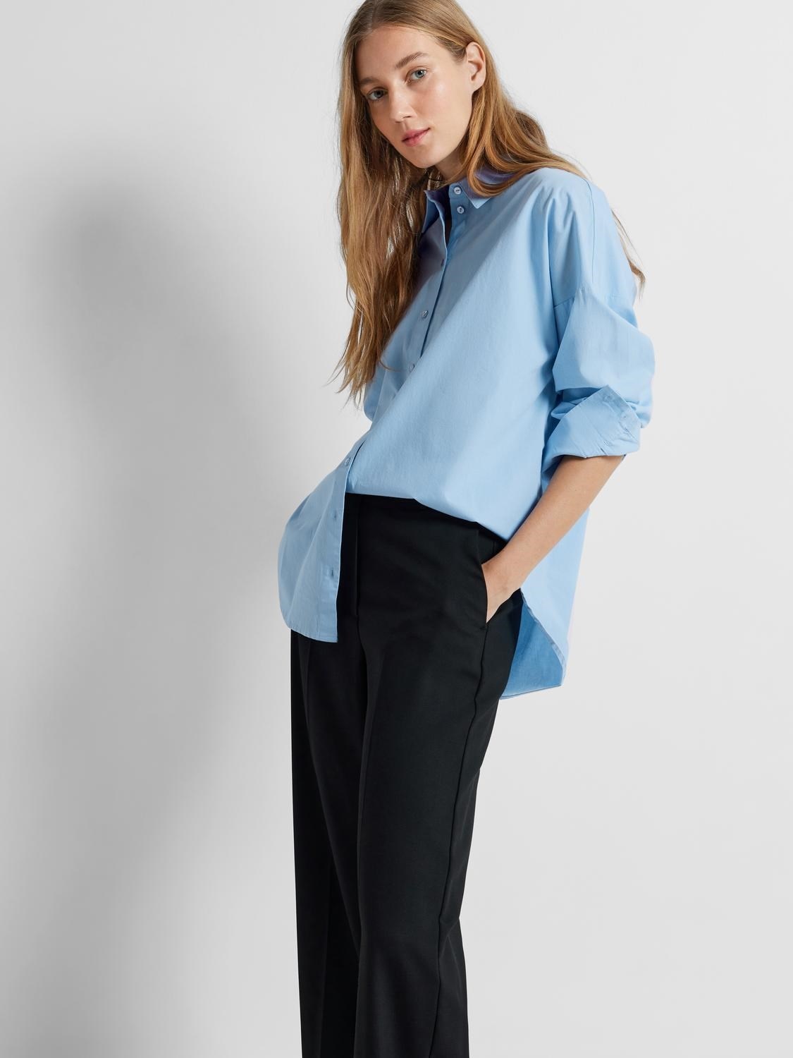 Emma Sanni Ls Striped Shirt Cashmere Blue