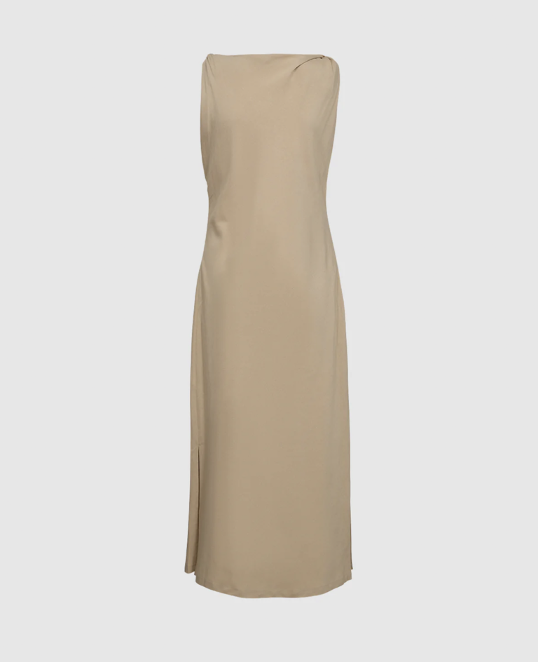 Arias Midi Dress Brown Rice