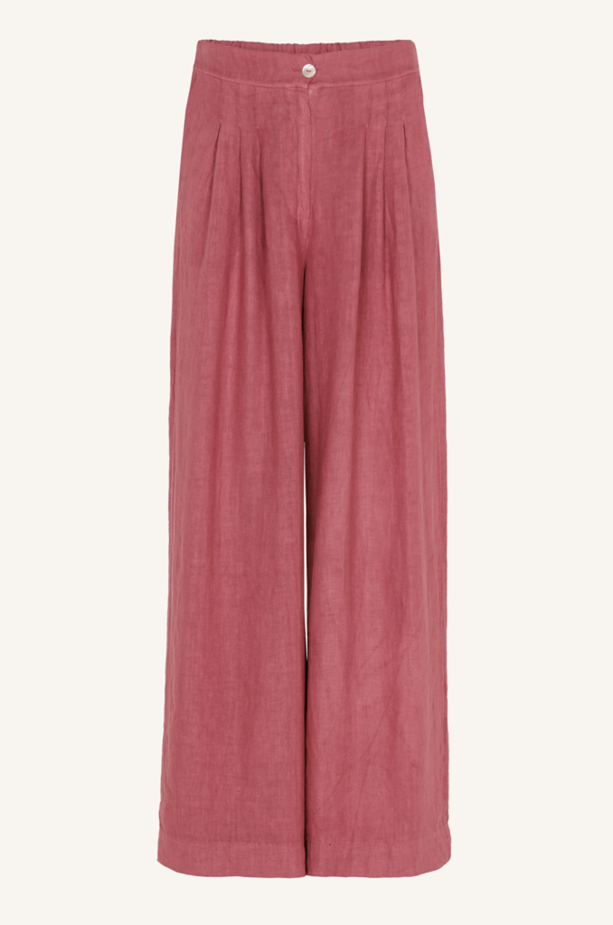 Eli Linen Pants Raspberry