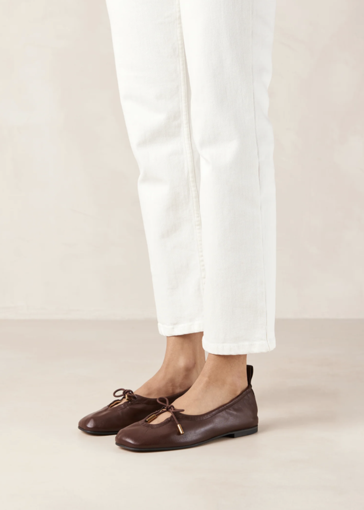 Rosalind Brown Leather Ballet Flats