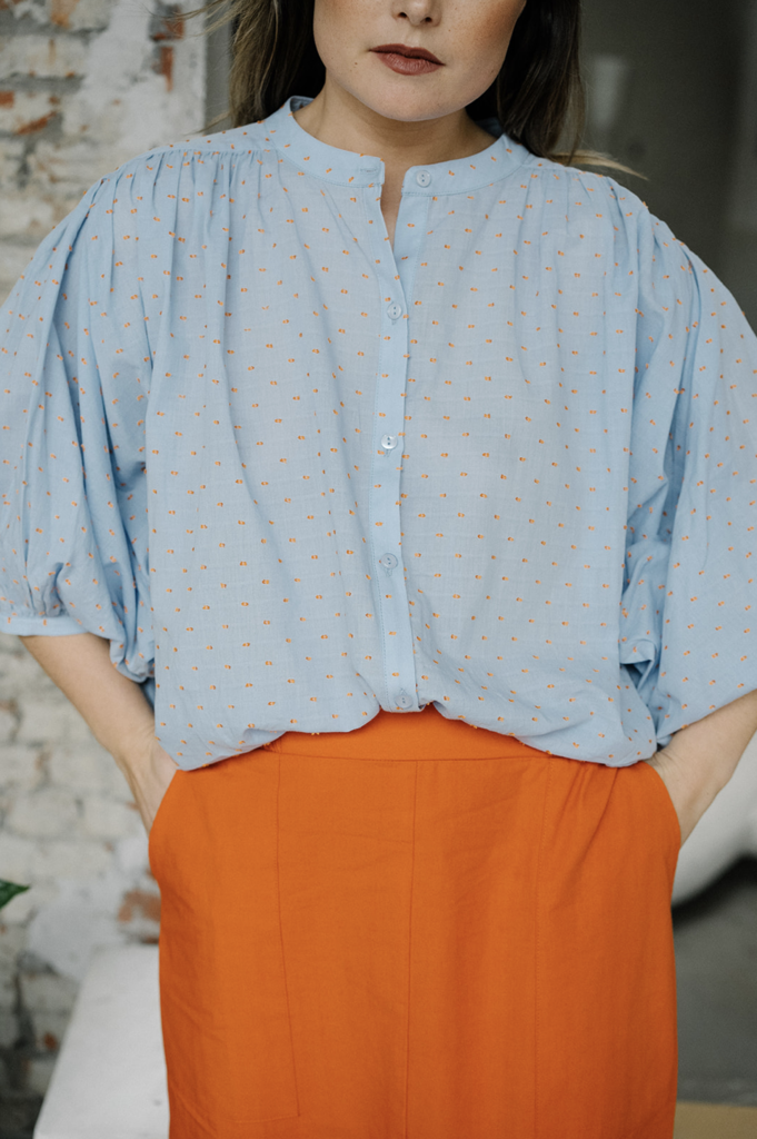 Magdalena Blouse Orange Dot