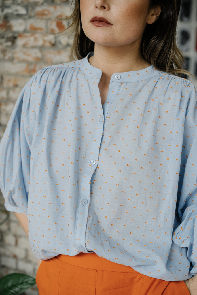 Magdalena Blouse Orange Dot