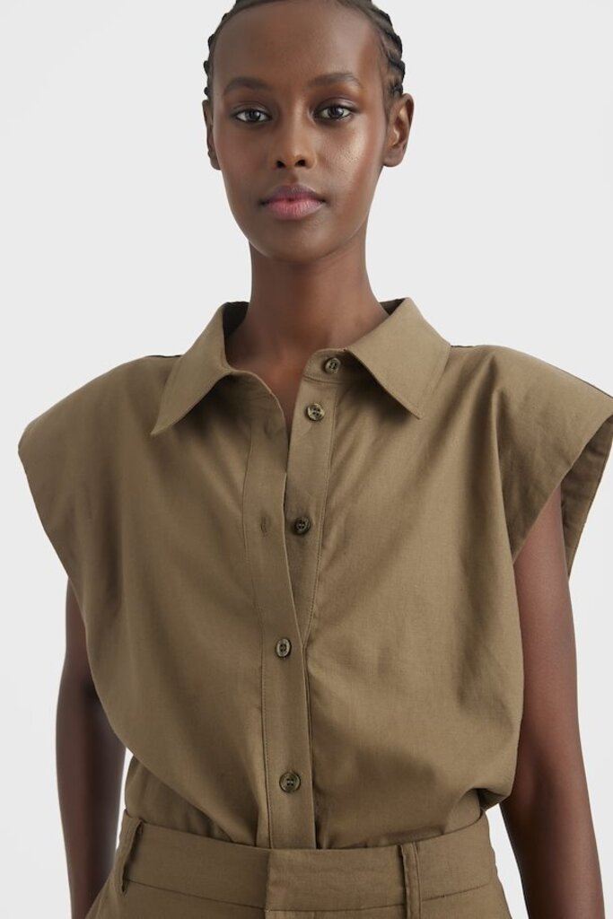 Liza Linen Shirt Stone Gray