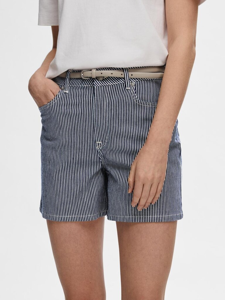 Myra Stripe Denim Shorts