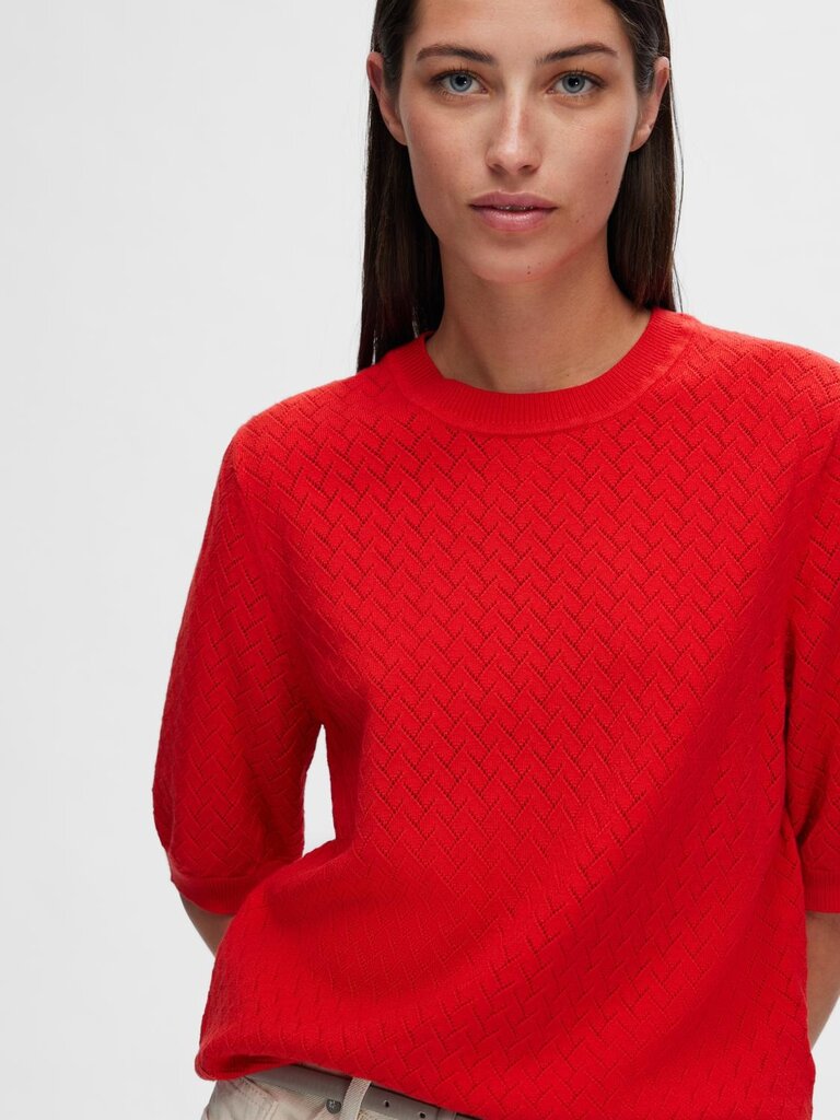 Helena Knit O-neck Flame Scarlet