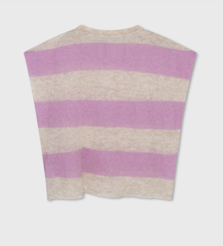 Tee Thin Knit Stripes Violet