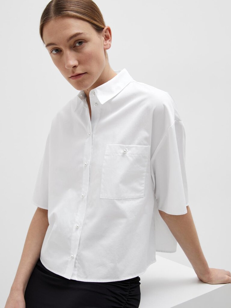 Agnese 2/4 Cropped Pearl Shirt