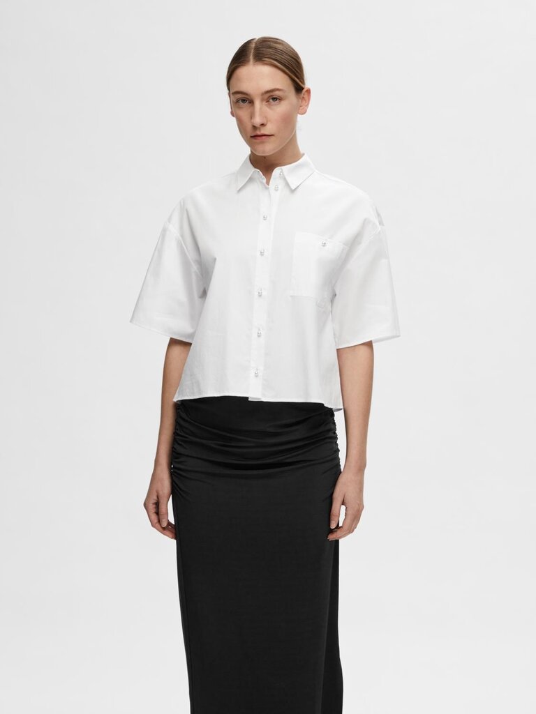 Agnese 2/4 Cropped Pearl Shirt