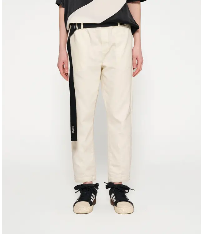 Belted Pants Jog Denim Light Natural