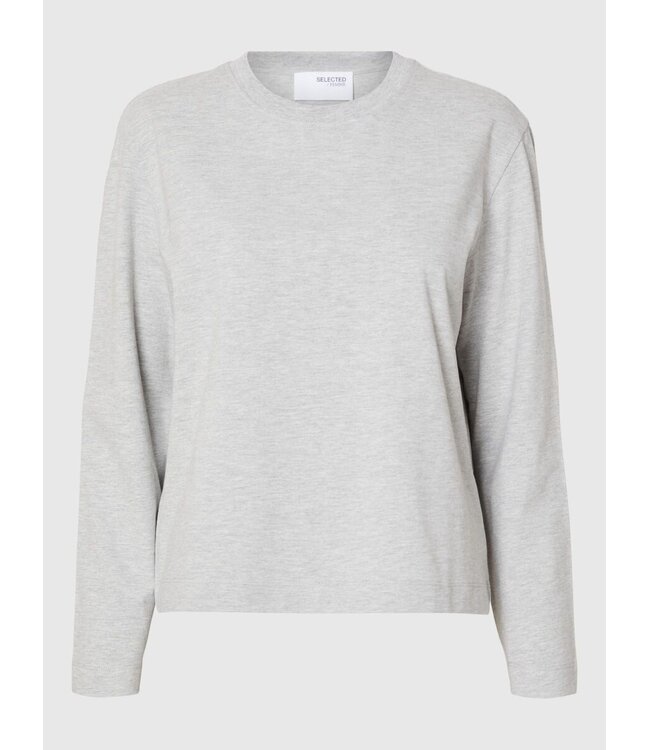 Essential Boxy LS T-shirt Light Grey Melange
