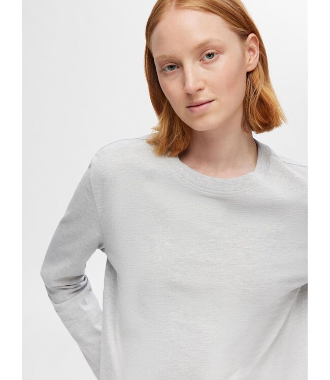 Essential Boxy LS T-shirt Light Grey Melange